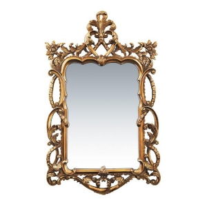 Sterling Industries 40-1704M Floral Scroll Mirror In Gold Leaf Finish - All