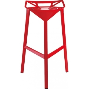 Mod Made Geometric Aluminum Barstool In Red Set of 2 - All