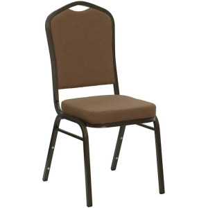 Flash Furniture Hercules Series Crown Back Stacking Banquet Chair w/ Coffee Fabr - All