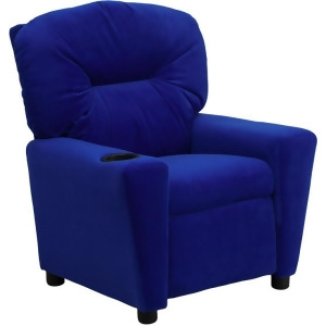 Flash Furniture Contemporary Blue Microfiber Kids Recliner w/ Cup Holder Bt-79 - All