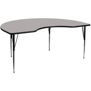 Flash Furniture 48 x 96 Kidney Shaped Activity Table w/ 1.25 Inch Thick High Pre - All