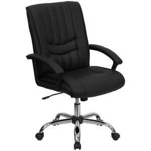 Flash Furniture Mid-Back Black Leather Manager's Chair Bt-9076-bk-gg - All