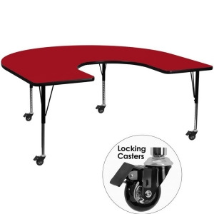 Flash Furniture Mobile 60 X 66 Horseshoe Activity Table With Red Thermal Fused - All