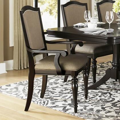 Homelegance Marston Arm Chair w/ Neutral Tone Fabric Cover in Dark Espresso [Set 
