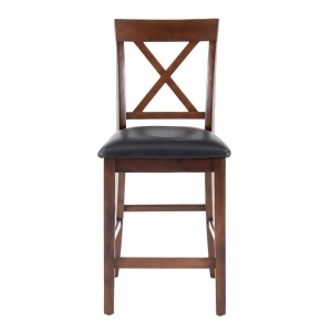Jofran Olsen X-Back Counter Stool w/ Faux Leather Seat Set of 2 - All