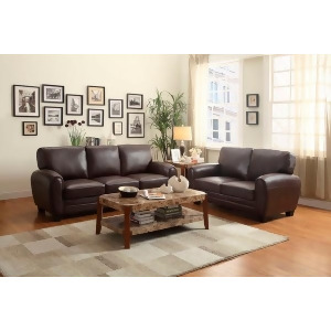 Homelegance Rubin Love Seat Sofa In Dark Brown Bonded Leather Match - All