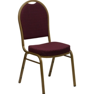 Flash Furniture Hercules Series Dome Back Stacking Banquet Chair w/ Burgundy Pat - All