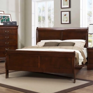 Homelegance Mayville Sleigh Bed in Brown Cherry - All