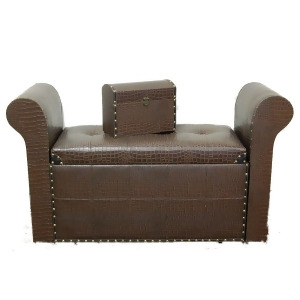 Entrada En1656-brn Leather Chair With Box-Brown - All
