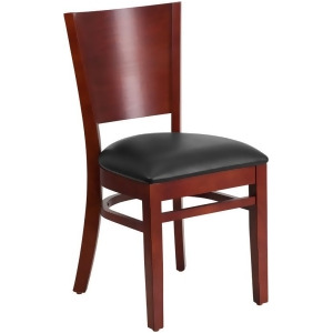 Flash Furniture Lacey Series Solid Back Mahogany Wooden Restaurant Chair Black - All