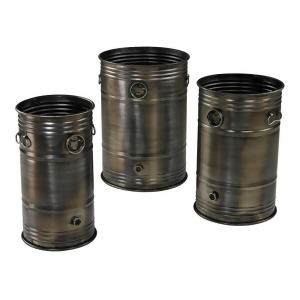 Sterling Industries 26-8668/S3 Set Of 3 Industrial Oil Drum Planters - All