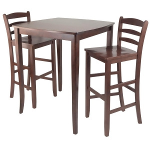 Winsome Wood Inglewood 3 Piece High/Pub Dining Table w/ Ladder Back Stool - All