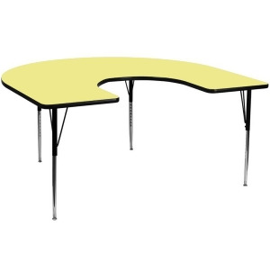 Flash Furniture 60 x 66 Horseshoe Activity Table w/ Yellow Thermal Fused Laminat - All