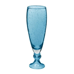 Lazy Susan Bubbled Pool Blue Vase With Foot - All