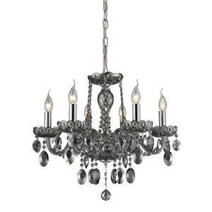 Nulco Lighting Balmoral 80042/6 6 Light Crystal Chandelier in Smoke Plated Chr - All