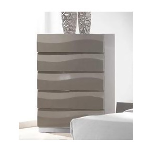 Chintaly Delhi 5 Drawer Chest In Grey - All