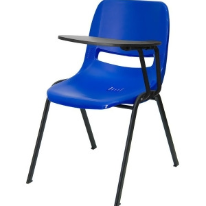 Flash Furniture Blue Ergonomic Shell Chair w/ Left Handed Flip-Up Tablet Arm R - All