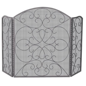 Uniflame S-1600 3 Fold Bronze Screen with Ornate Design - All