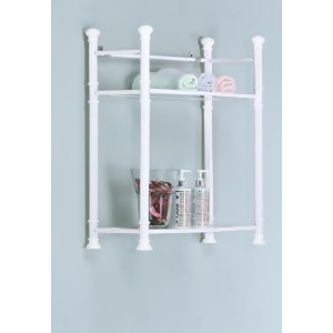 Monarch Specialties White Metal Wall Mount Shelf With Tempered Glass I 3425 - All