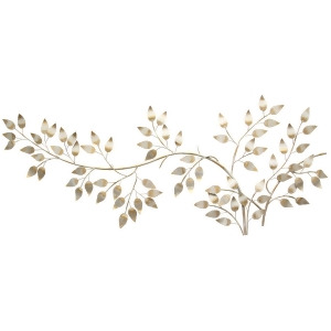 Stratton Brushed Gold Flowing Leaves Wall Decor - All