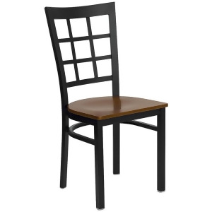 Flash Furniture Hercules Series Black Window Back Metal Restaurant Chair Cherr - All