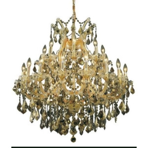 Lighting By Pecaso Karla Collection Hanging Fixture D36in H36in Lt 24 1 Gold Fin - All