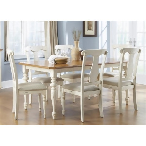 Liberty Furniture Ocean Isle 7 Piece Rectangular Table Set in Bisque with Natura - All