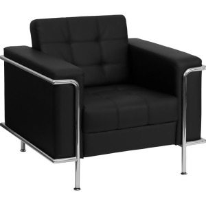 Flash Furniture Hercules Lesley Series Contemporary Black Leather Chair w/ Encas - All