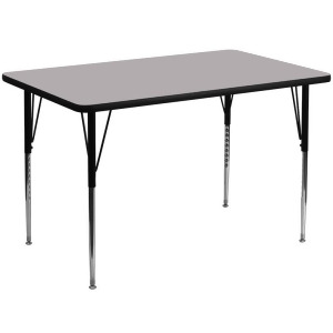 Flash Furniture 36 x 72 Rectangular Activity Table w/ Grey Thermal Fused Laminat - All