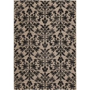 Couristan Everest Retro Damask Rug In Grey-Black - All