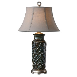 Uttermost Valenza Table Lamp w/ Oval Bell Shade in Oatmeal Linen - All
