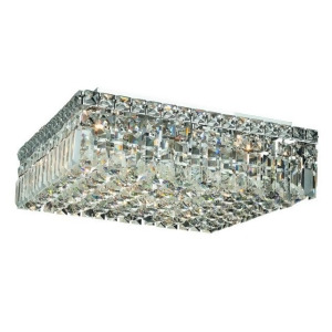 Lighting By Pecaso Chantal Collection Flush Mount L16in W16in H5.5in Lt 6 Chrome - All