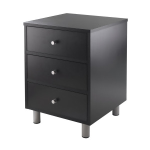 Winsome Wood Daniel Accent Table w/ 3 Drawers in Black - All