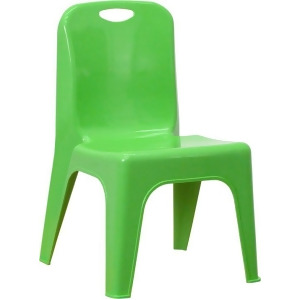 Flash Furniture Green Plastic Stackable School Chair w/ Carrying Handle 11 Inc - All