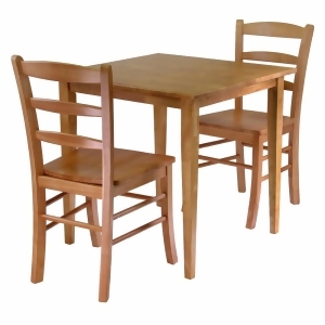 Winsome Wood Groveland 3 Piece Square Dining Set in Light Oak - All