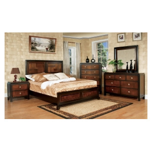 Furniture of America Double Deck Acacia Nightstand In Walnut - All