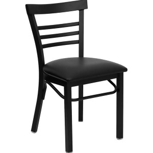 Flash Furniture Hercules Series Black Ladder Back Metal Restaurant Chair Black - All