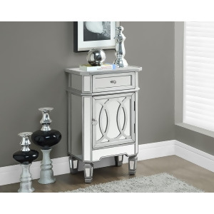 Monarch Specialties Brushed Silver Mirrored Accent Table I 3707 - All