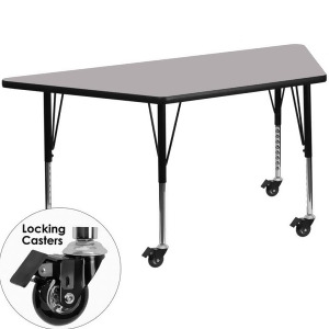 Flash Furniture Mobile 30 X 60 Trapezoid Activity Table With Grey Thermal Fuse - All
