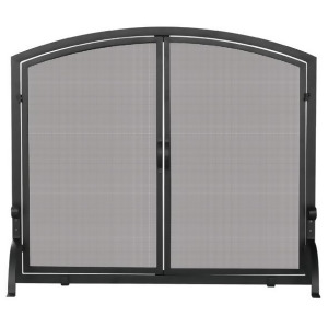 Uniflame S-1062 Single Panel Black Wrought Iron Screen with Doors- Medium - All