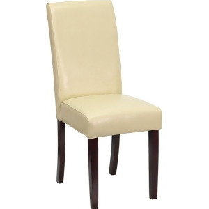Flash Furniture Ivory Leather Upholstered Parsons Chair Bt-350-ivory-050-gg - All