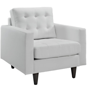 Modway Empress Leather Armchair in White - All