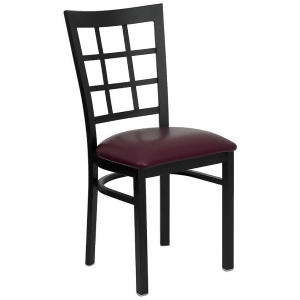 Flash Furniture Hercules Series Black Window Back Metal Restaurant Chair Burgu - All