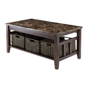 Winsome Wood Zoey Coffee Table FauX Marble Top - All