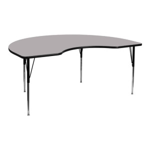 Flash Furniture 48 x 72 Kidney Shaped Activity Table w/ Grey Thermal Fused Lamin - All