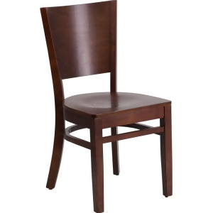 Flash Furniture Lacey Series Solid Back Walnut Wooden Restaurant Chair - All