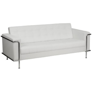 Flash Furniture Hercules Lesley Series Contemporary White Leather Sofa w/ Encasi - All