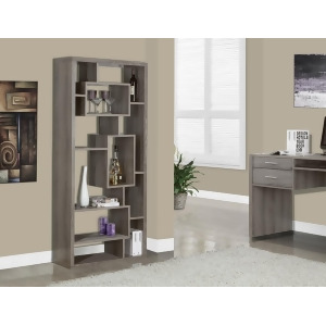 Monarch Specialties Dark Taupe Reclaimed-Look Bookcase I 7072 - All