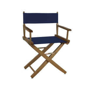 Yu Shan Extra-wide Premium Directors Chair Natural Frame with Navy Color Cover - All