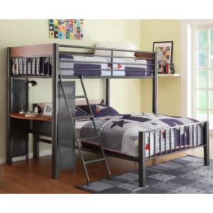 Homelegance Division Twin/ Full Loft Bed in Light Graphite - All